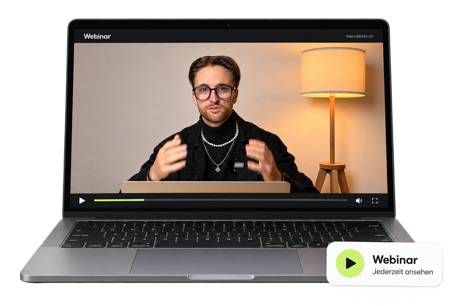 Webinar-Aufzeichnung auf einem MacBook